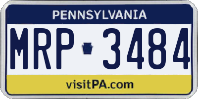 PA license plate MRP3484