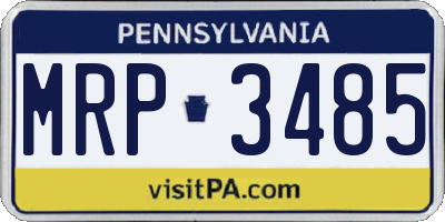 PA license plate MRP3485