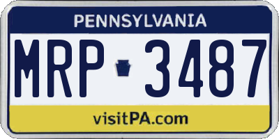 PA license plate MRP3487