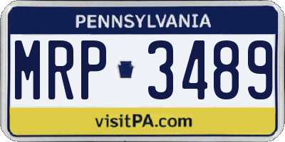 PA license plate MRP3489