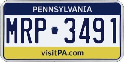 PA license plate MRP3491