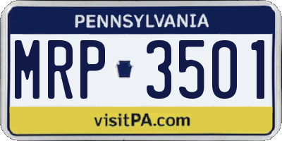 PA license plate MRP3501