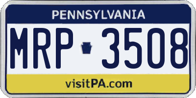 PA license plate MRP3508