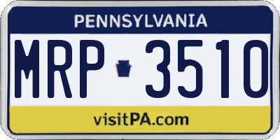 PA license plate MRP3510