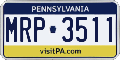 PA license plate MRP3511