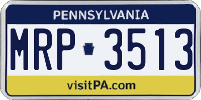 PA license plate MRP3513