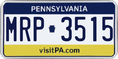 PA license plate MRP3515