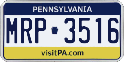 PA license plate MRP3516