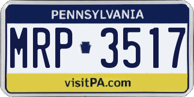 PA license plate MRP3517