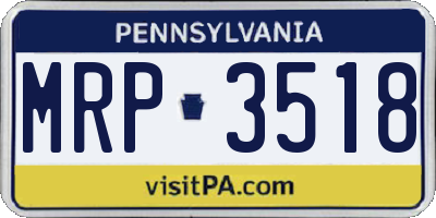 PA license plate MRP3518