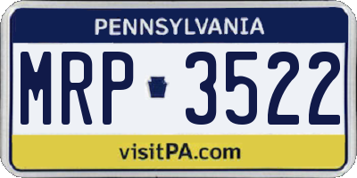 PA license plate MRP3522