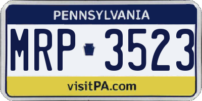 PA license plate MRP3523