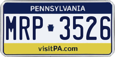 PA license plate MRP3526