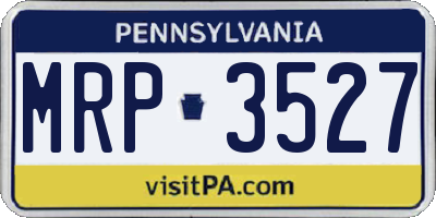 PA license plate MRP3527