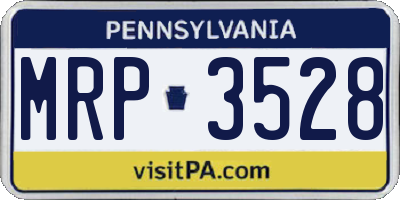 PA license plate MRP3528