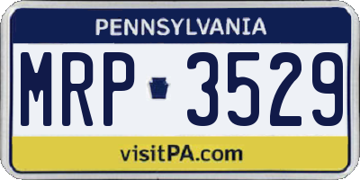 PA license plate MRP3529