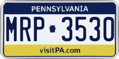 PA license plate MRP3530