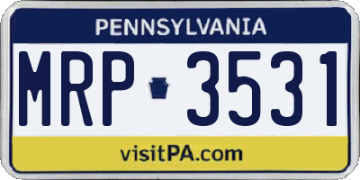 PA license plate MRP3531
