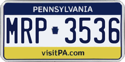 PA license plate MRP3536