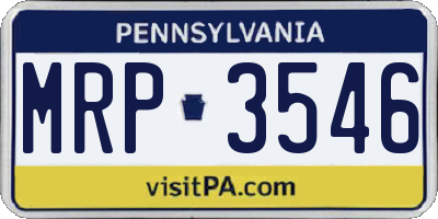PA license plate MRP3546