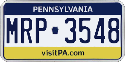 PA license plate MRP3548