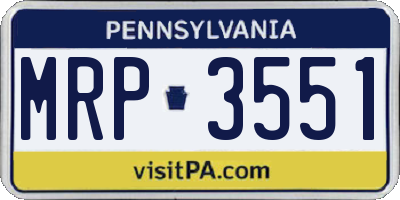 PA license plate MRP3551