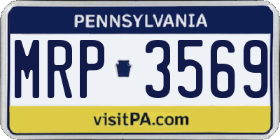 PA license plate MRP3569