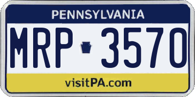 PA license plate MRP3570