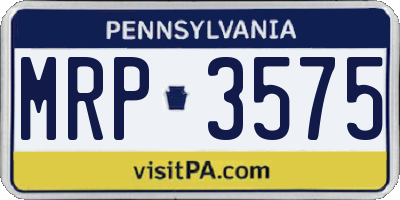PA license plate MRP3575