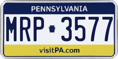 PA license plate MRP3577
