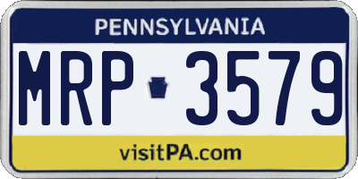 PA license plate MRP3579