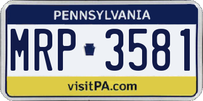 PA license plate MRP3581