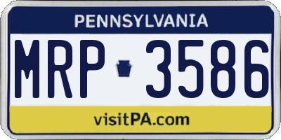 PA license plate MRP3586