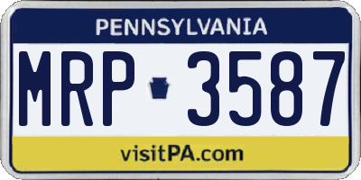 PA license plate MRP3587