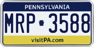 PA license plate MRP3588