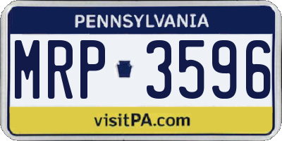 PA license plate MRP3596