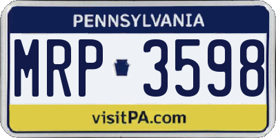 PA license plate MRP3598