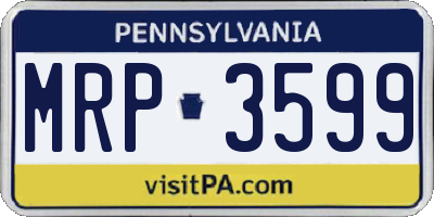PA license plate MRP3599