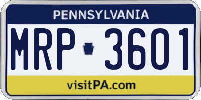 PA license plate MRP3601