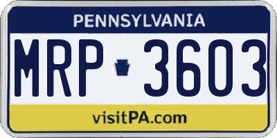 PA license plate MRP3603