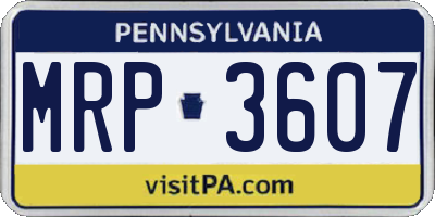 PA license plate MRP3607