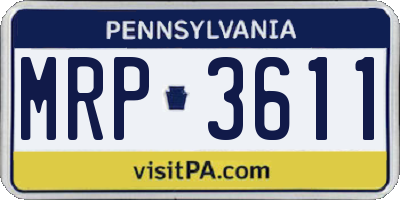 PA license plate MRP3611