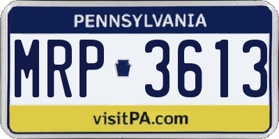 PA license plate MRP3613