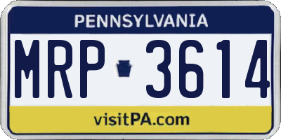 PA license plate MRP3614