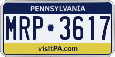 PA license plate MRP3617