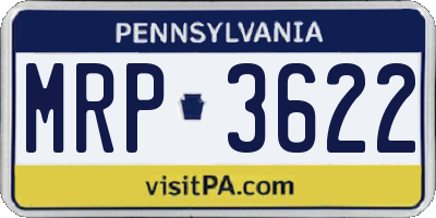 PA license plate MRP3622
