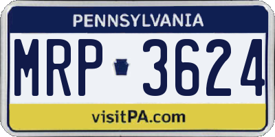 PA license plate MRP3624