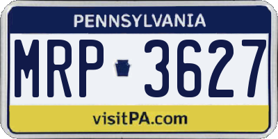 PA license plate MRP3627
