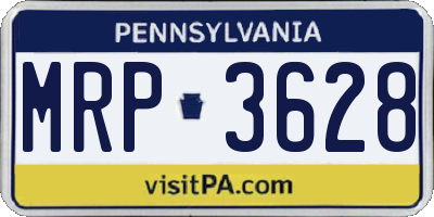 PA license plate MRP3628
