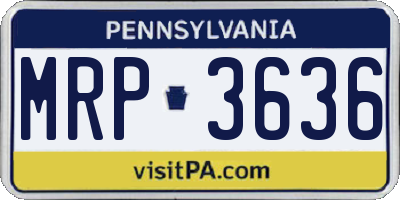 PA license plate MRP3636